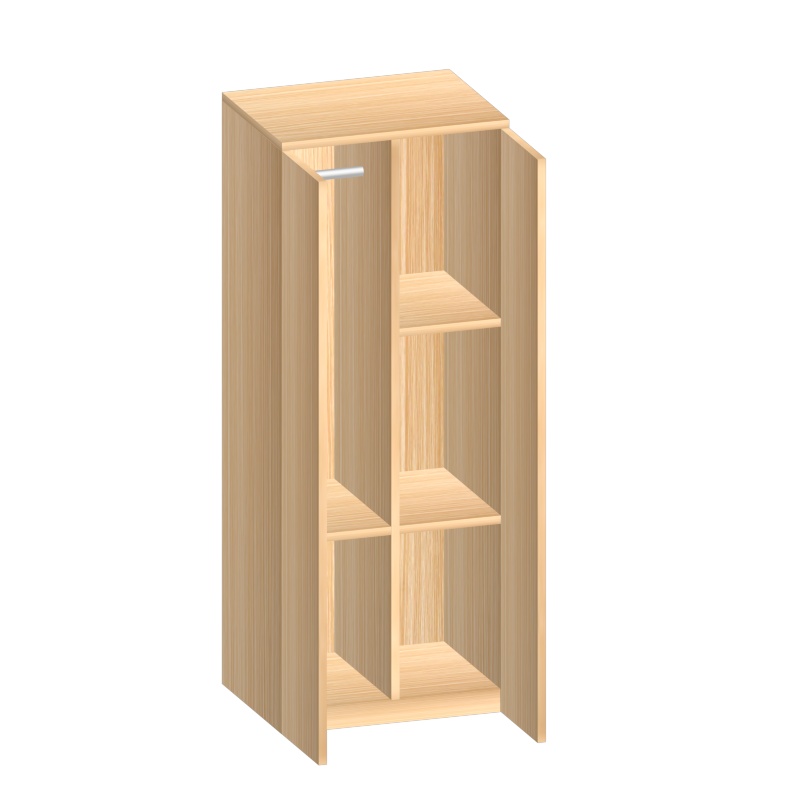 巨高木质两门衣柜原木色宿舍储物柜更衣柜