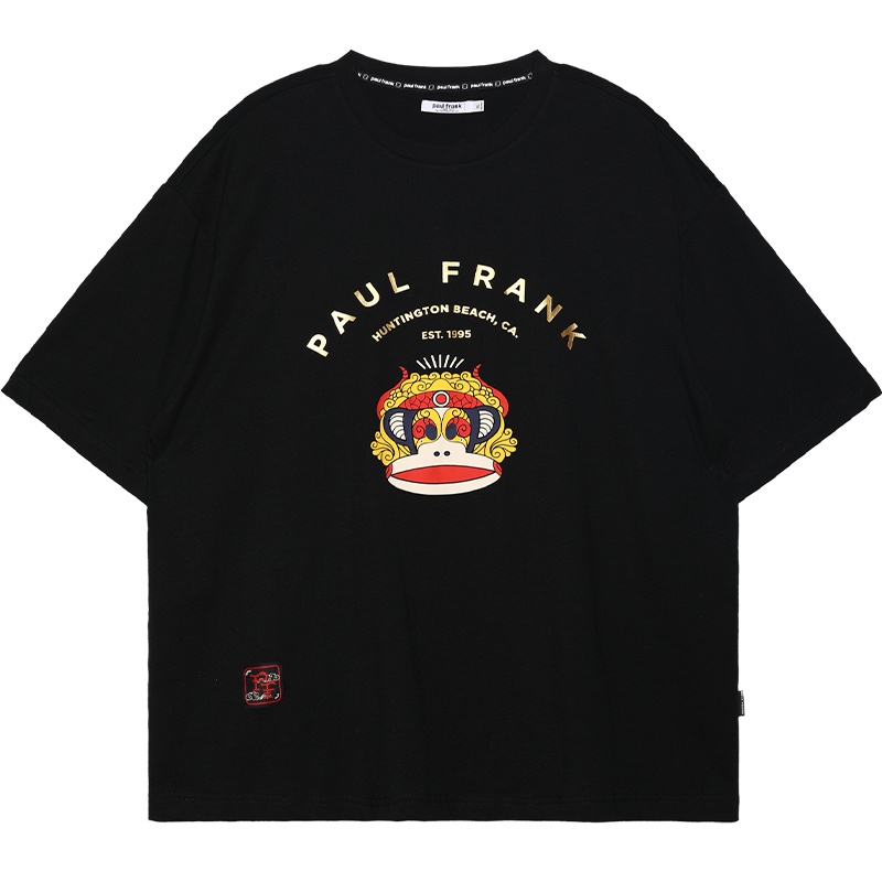 Paul Frank/大嘴猴 夏季印花短袖T恤男宽松休闲时尚百搭潮 PFCTE212691M