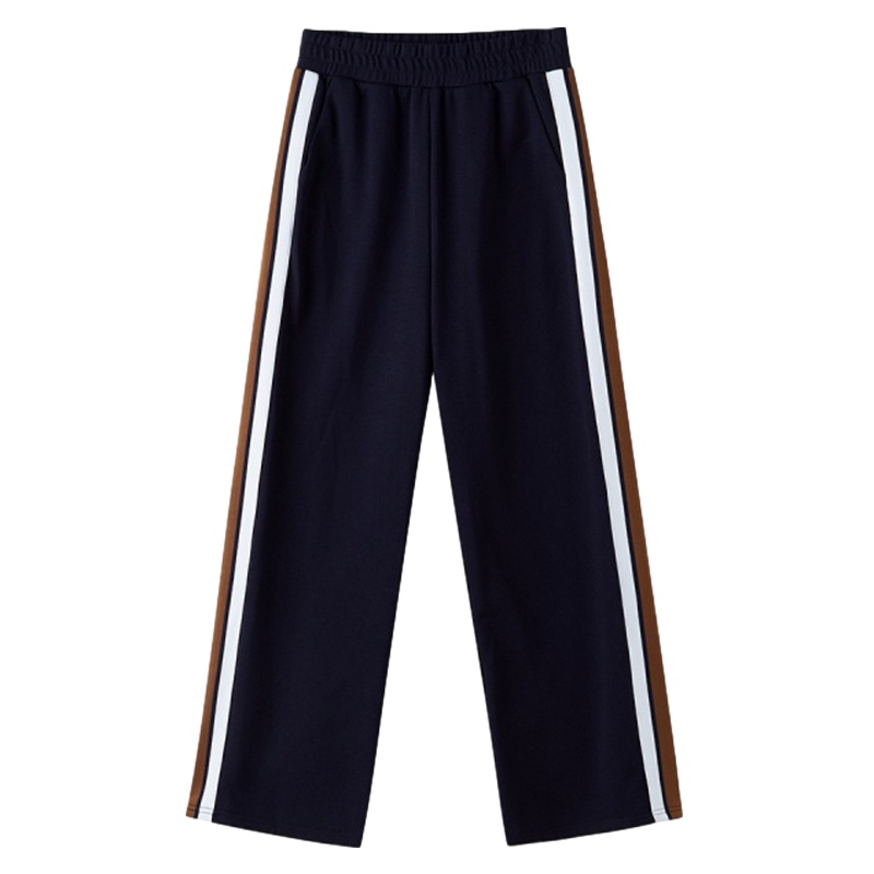 拉夏贝尔女装新款宽松阔腿长裤坠感直筒裤显瘦学生休闲裤