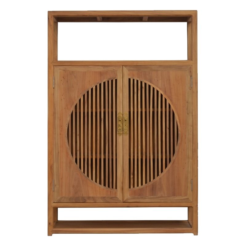 新中式餐边柜阿斯卡利老榆木免漆家具简约茶柜储物柜榫卯