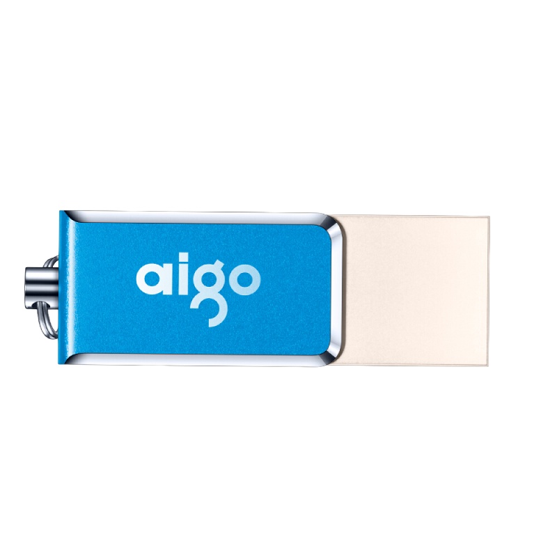 爱国者 (aigo) E335优盘64GB蓝色USB3. 0金届推拉款1:盘时尚高速