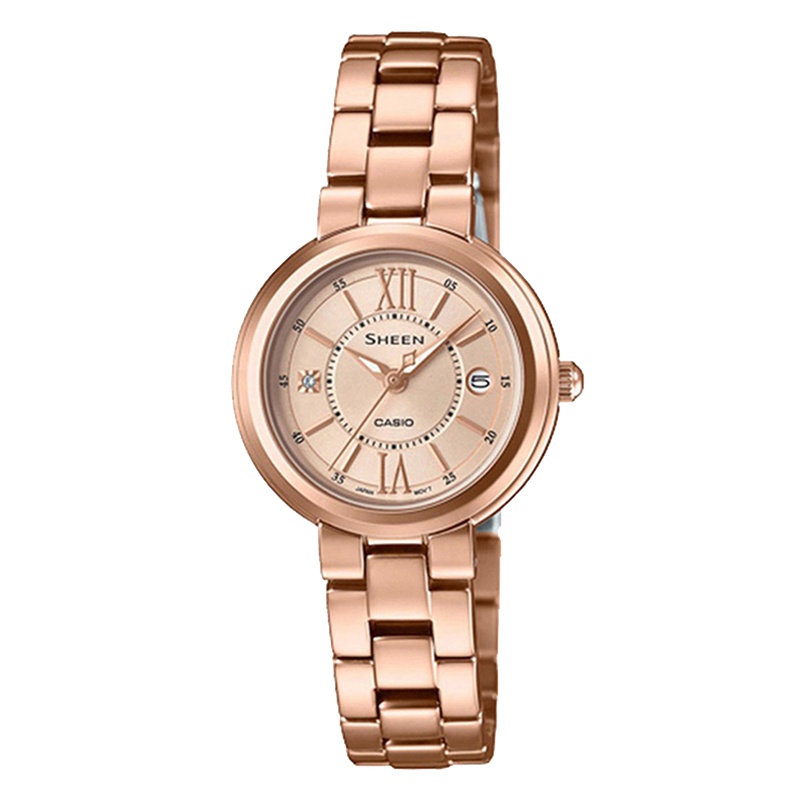 CASIO卡西欧 石英表 女 SHEEN系列日韩品牌商务休闲时尚女士腕表SHE-4528PG-9A