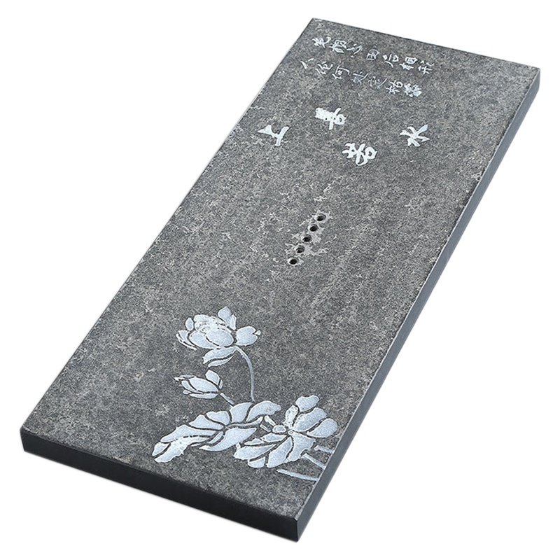 博为 乌金石茶盘大号功夫茶具石茶盘家用简约茶托茶台 上善若水