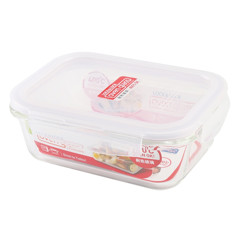 乐扣乐扣(Lock&Lock) 格拉斯饭盒 微波炉饭盒 密封耐热玻璃保鲜容器 LLG428(630ML)