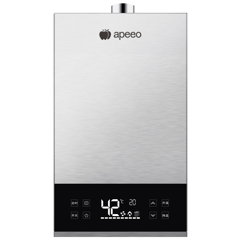 apeeo 14升燃气热水器JSQ28-FY-6336T天然气家用支持智能恒温功能CO报警智能定时水气双调强排式热水器
