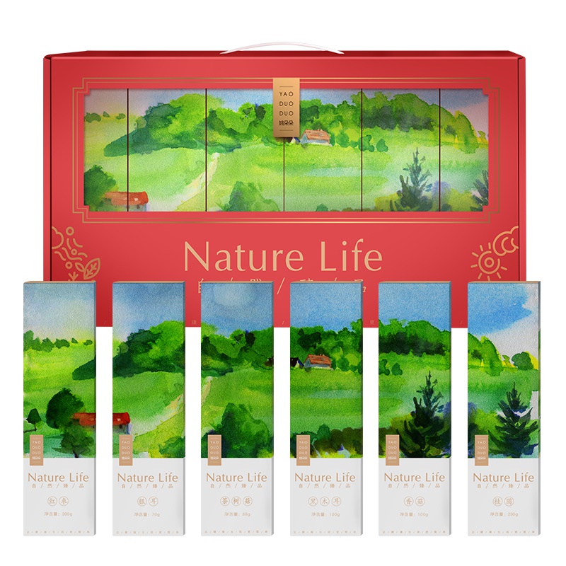 [年货礼盒]姚朵朵自然臻品干货礼盒888g 银耳桂圆黑木耳红枣香菇银耳茶树菇