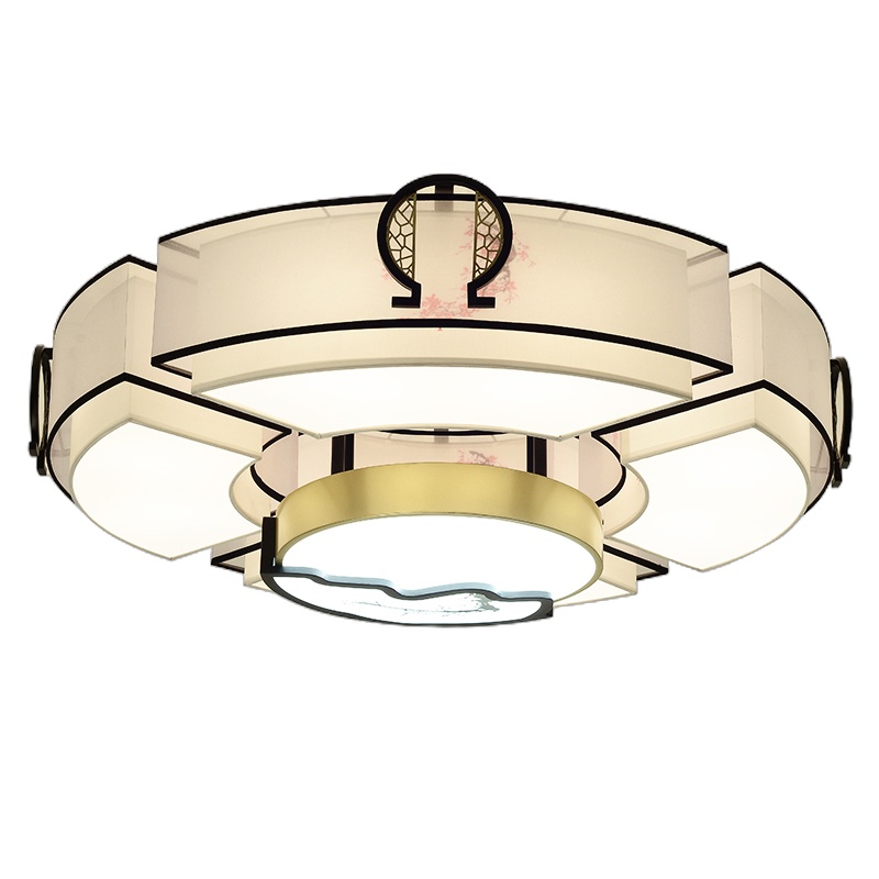 七只蚂蚁新中式长方形灯具新款吸顶灯大堂新中式吸顶灯客厅灯简约现代中国风创意餐厅卧室灯个性禅意中式灯YML55930