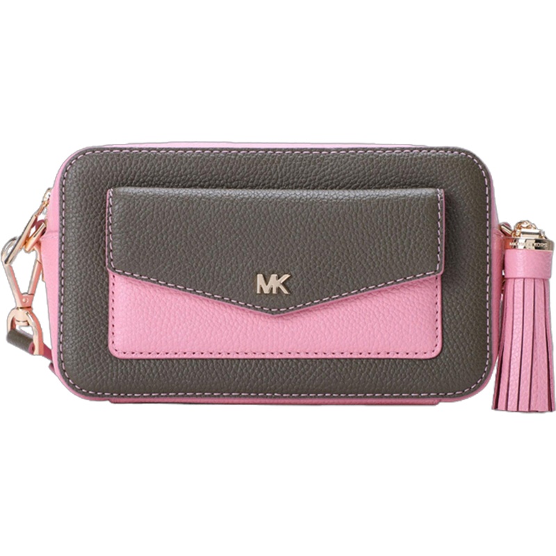 [直营]Michael Kors 迈克·科尔斯 小号皮质口袋相机包粉色拼橄榄绿色女斜挎包32S9GF5C5T-OLIVE