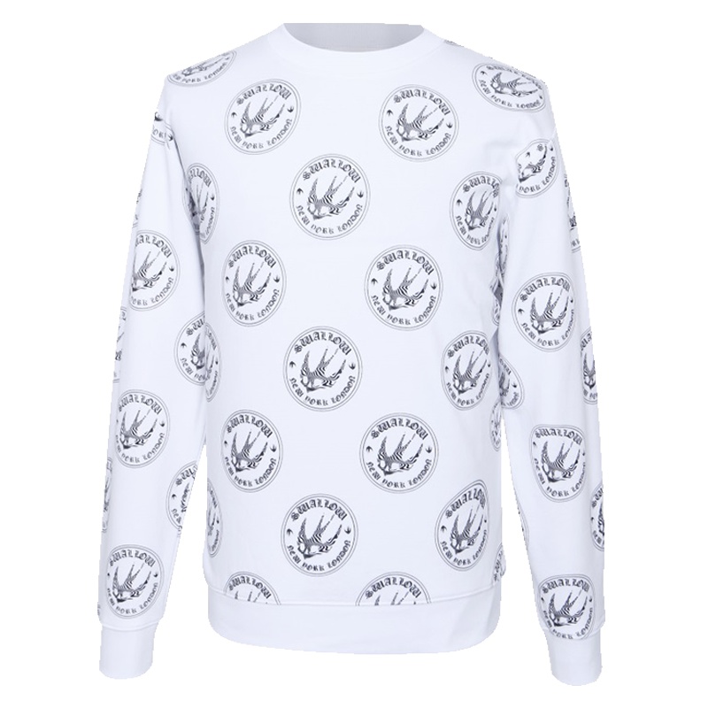 MCQ男士白色棉质套头无帽圆领卫衣415099 RLR09 9000