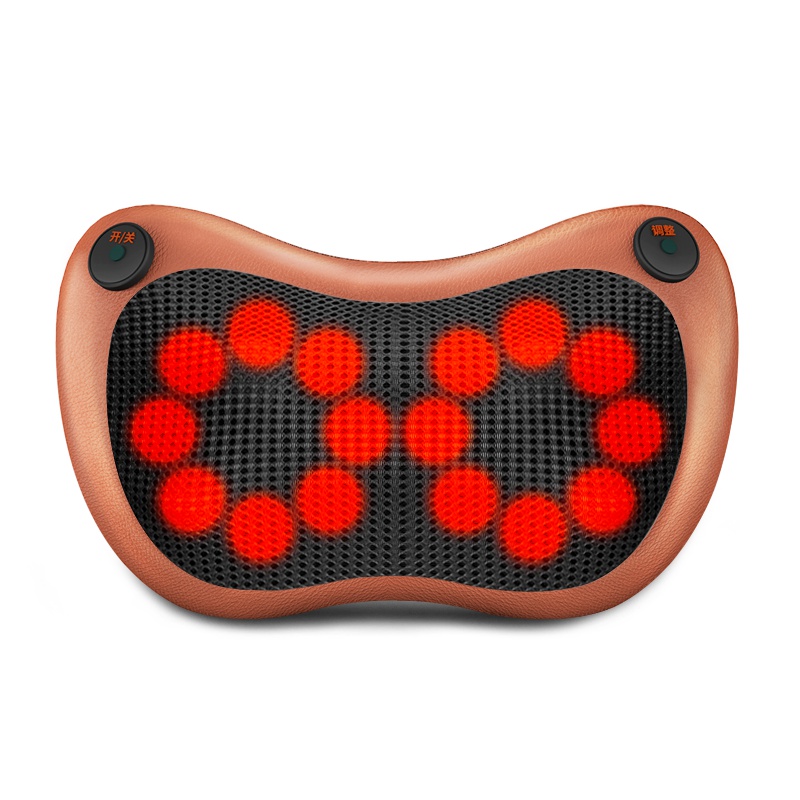 璐瑶(LUYAO)按摩枕 LY-9706十六头双键版古铜色 红外线疗法 定时功能 记忆功能恒温热敷 颈部腰部背部全身按摩