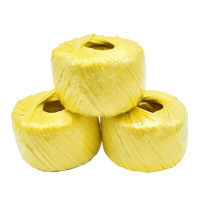 赛拓(SANTO)草球绳 塑料绳捆扎绳 打包捆绑绳 尼龙绳全新料 标准150g长约120米 黄色3个装 2000