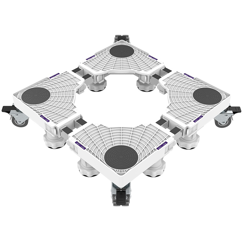MS 洗衣机底座移动架 洗衣机双杆加高托架空调冰箱双轮底座架支架 西门子松下三洋美的海尔小天鹅 八柱四轮通用架子