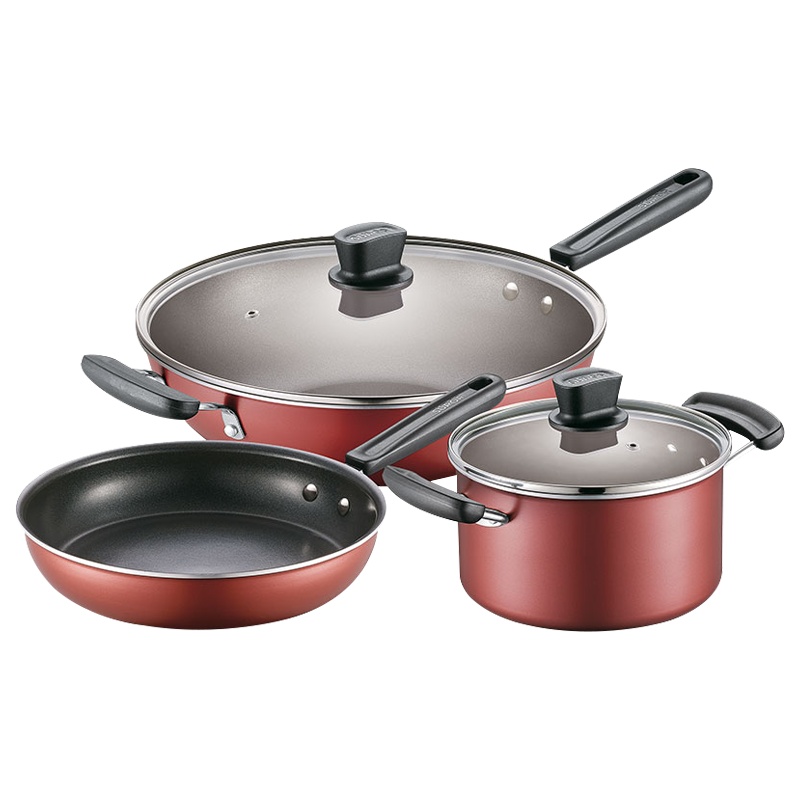 苏泊尔(SUPOR)晶彩不粘三件套 炒锅煎锅汤锅三件套锅 TP1628E