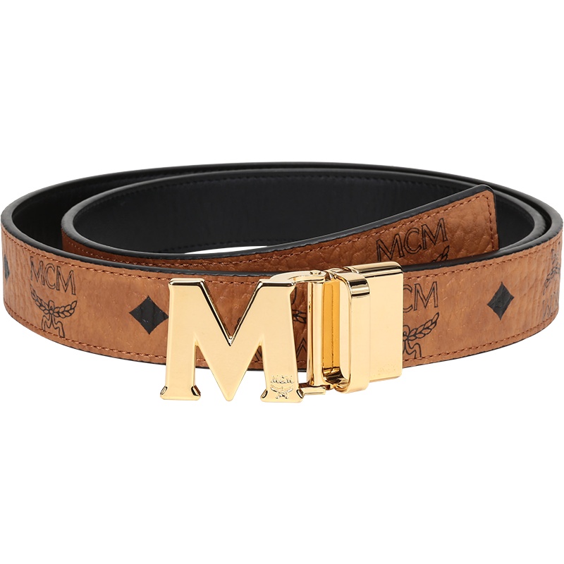 MCM 女士 涂层帆布配皮板扣式双面皮带腰带 MYB9SVC09