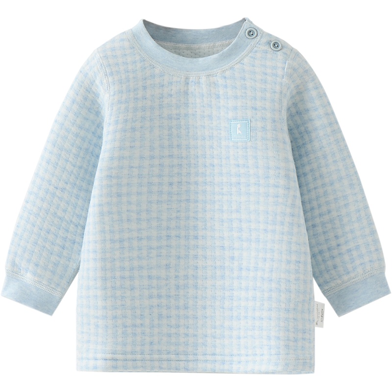 童泰(TONGTAI)2020年新款3-18月婴儿男女宝宝秋冬加厚保暖肩开家居服内衣上装儿童内衣家居服