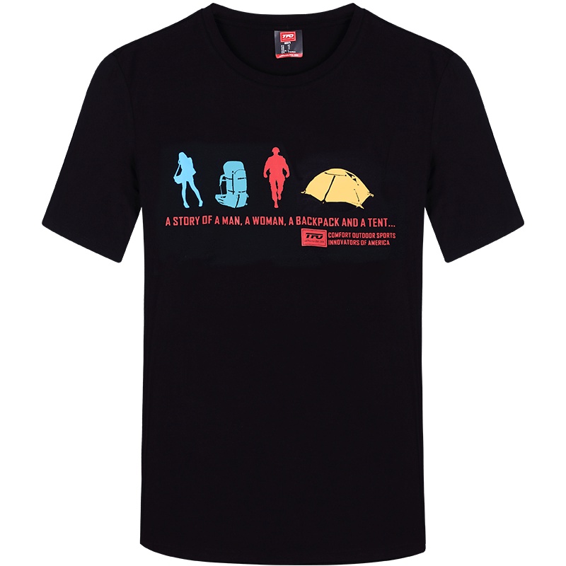 TFO 新款时尚图案 亲肤棉质 不起球不起皱 男款短袖休闲运动T恤