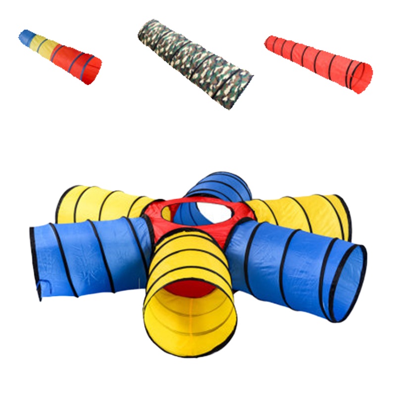 阳光隧道组合 儿童阳光彩虹隧道爬行筒玩具 6通 YC