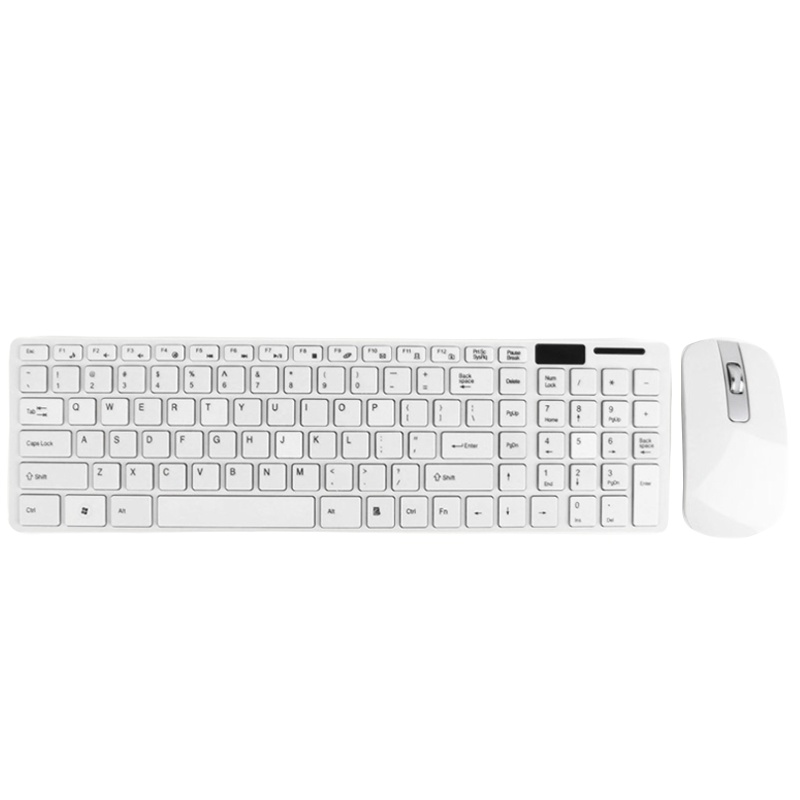 吉选(Gesobyte) WKM101 USB超薄无线台式机笔记本电脑家用游戏商务办公键鼠套装无线套装 白色
