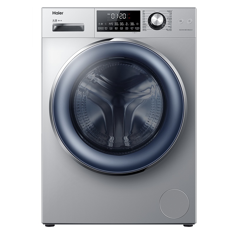 海尔(Haier)10公斤 直驱变频 全自动家用滚筒洗衣机 洗烘一体机 纤薄 物联 XQG100-HBD1466LSU1