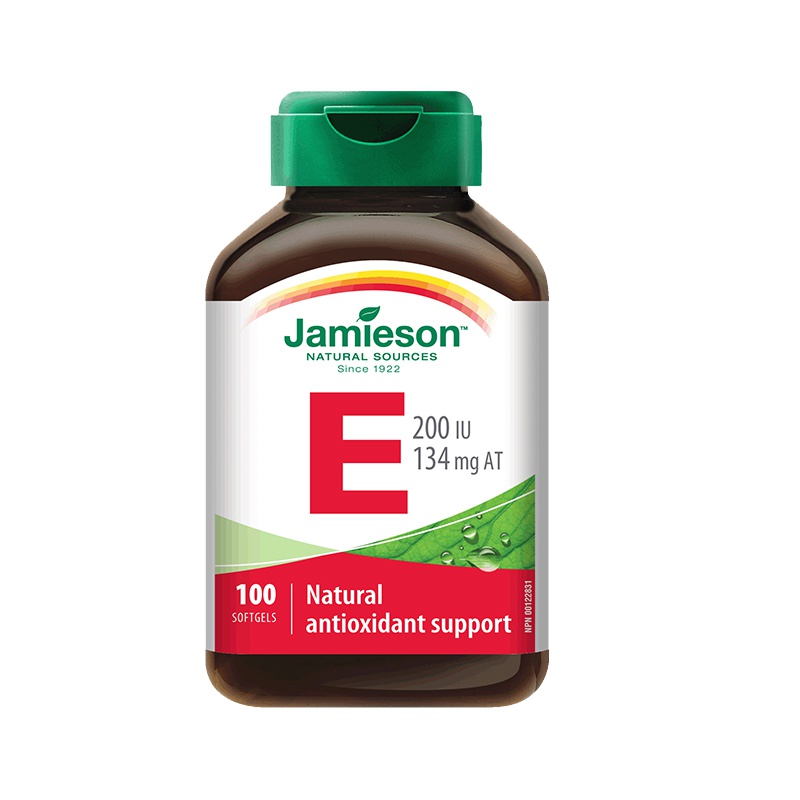 [重拾青春肌肤]jamieson 健美生 维生素E软胶囊 200IU 100粒/瓶 加拿大进口 80克
