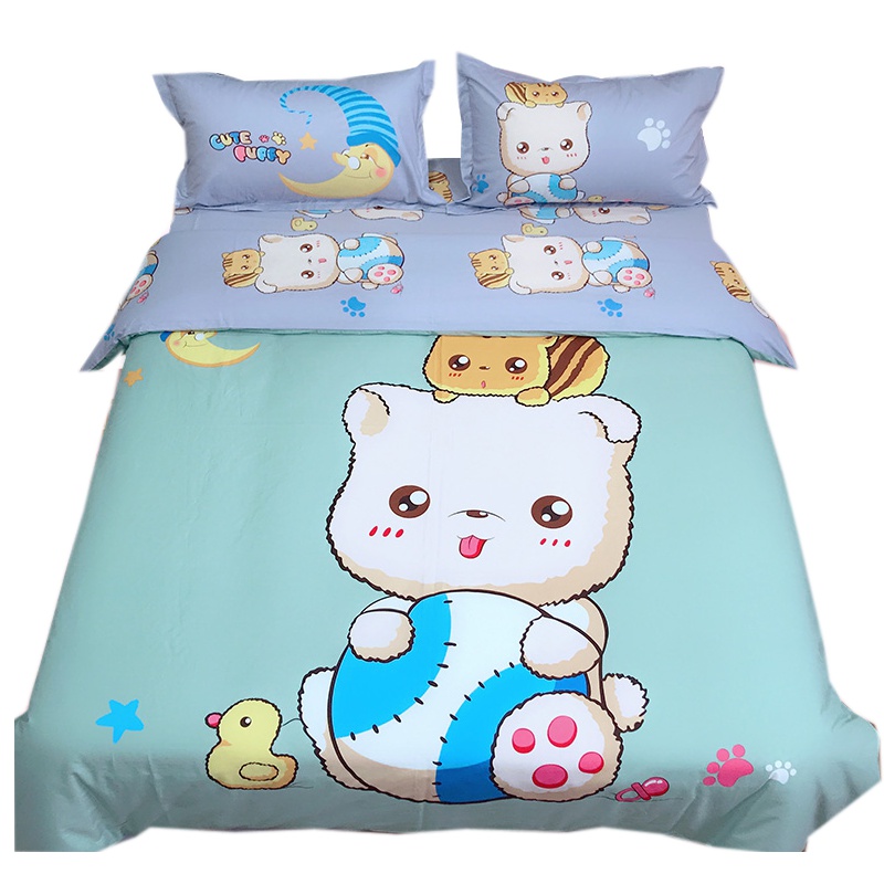 吉岳Giyou全棉卡通款四件套 女孩公主风高支全棉保暖床单款床笠款四件套