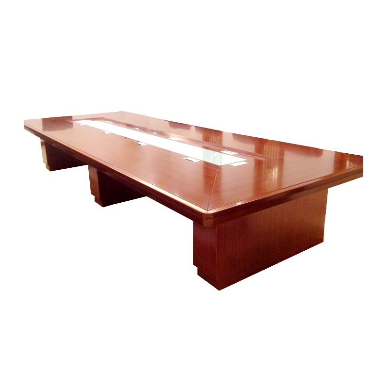 臻远实木会议桌大型板式办公桌新中式4.5米长