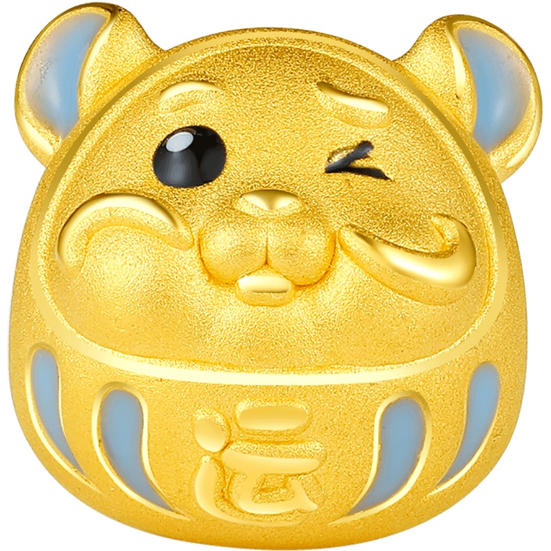 周大生黄金手链转运珠手链女3D硬金达摩鼠金鼠本命年生肖鼠老鼠年礼物