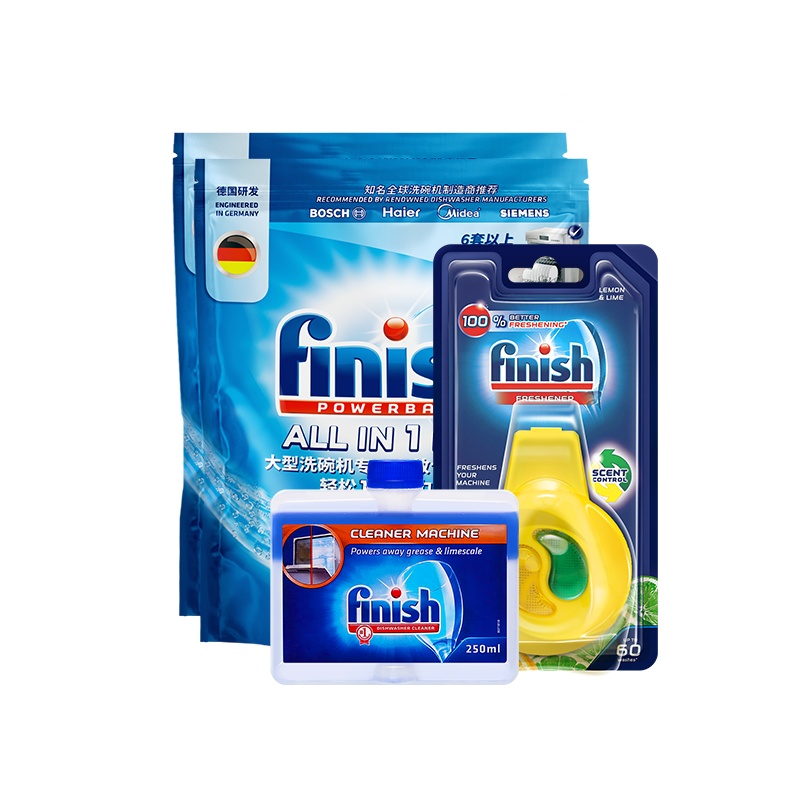 finish洗碗机专用洗涤剂多效合一洗碗块美的西门子通用清新剂