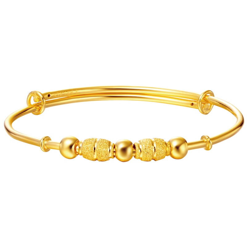 周大福珠宝首饰儿童首饰宝宝足金黄金手镯计价（工费108元）F166381