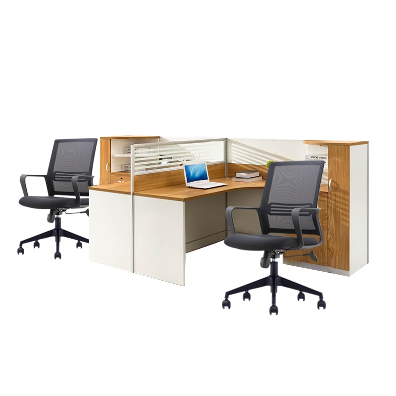 匡大 办公桌带高柜屏风桌3.2米双人位职员桌+办公椅*2