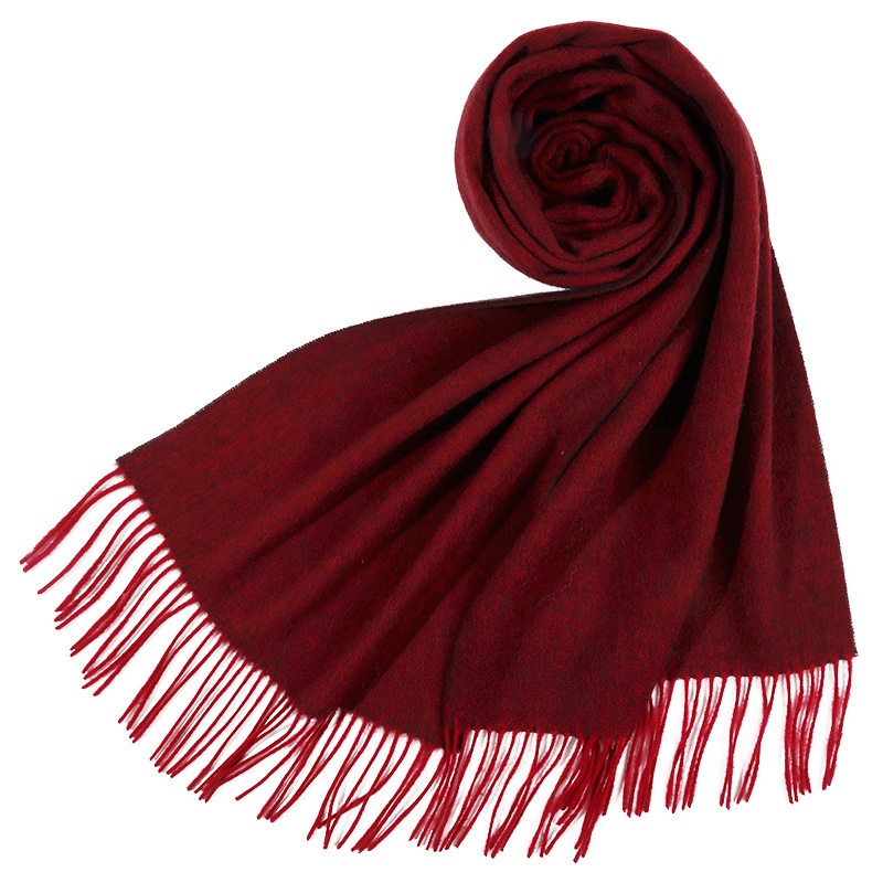 上海故事女秋冬季加厚驼色双面羊毛羊绒围巾披肩百搭英伦男士围脖