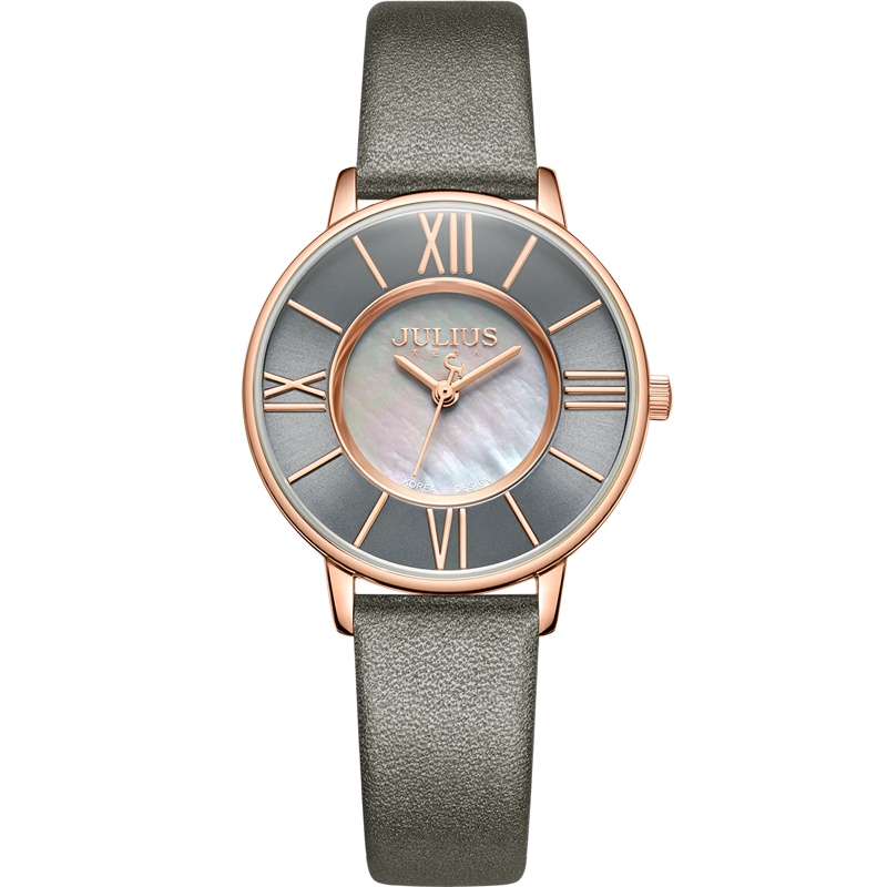 2019年聚利时正品时尚罗马刻度贝壳面皮带石英学生手表女士JA-961