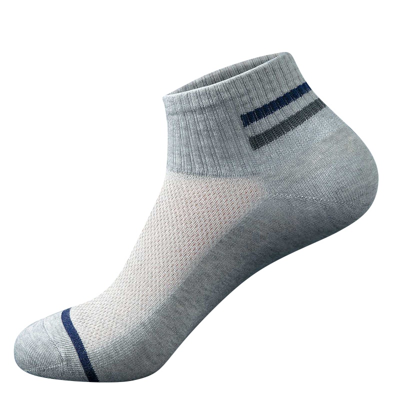浪莎6双袜子男 纯棉短袜夏天薄款透气防臭吸汗全棉网眼夏季短筒运动袜