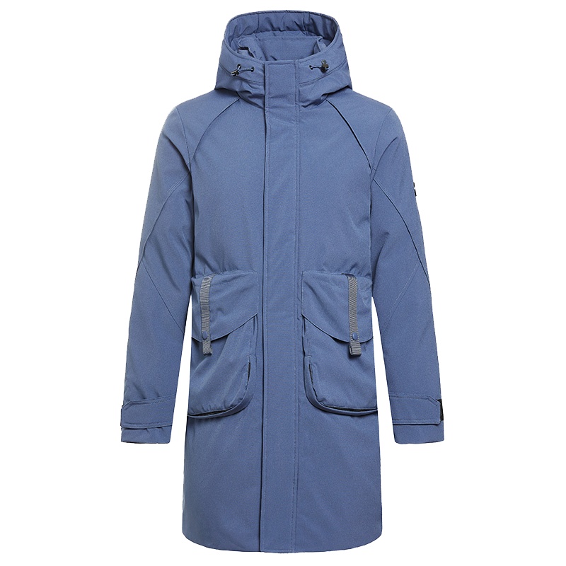 鸭鸭 90鸭绒男士中长款连帽时尚帅气羽绒服保暖冬外套