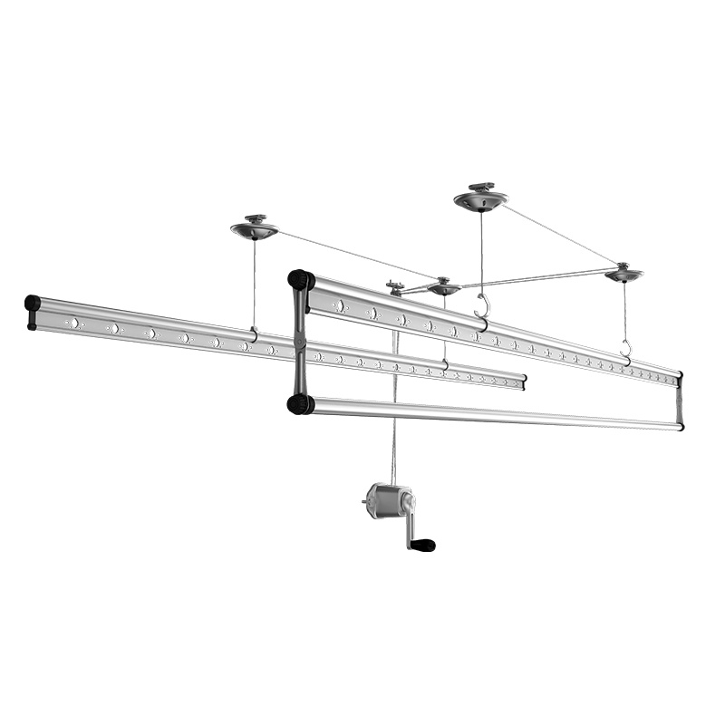天邦手摇晾衣架阳台升降晾衣杆双杆凉衣架室内自动家用三杆晒衣架