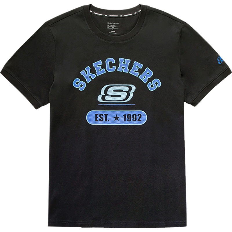 Skechers斯凯奇情侣款男子短袖T恤 字母LOGO上衣SMLC219M015