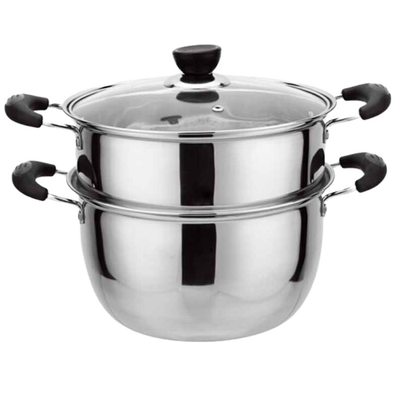 企购优品 不锈钢加厚蒸锅 24cm 二层