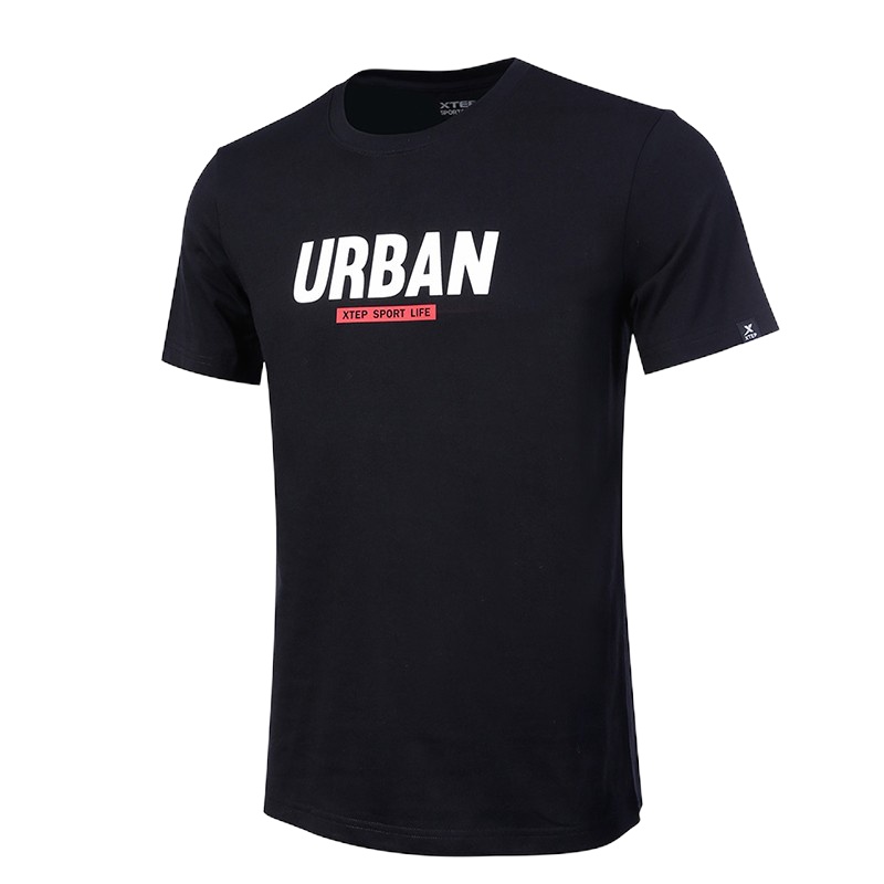 特步短袖T恤男2022春夏新款棉款圆领半袖运动服透气宽松体恤男装t运动T恤