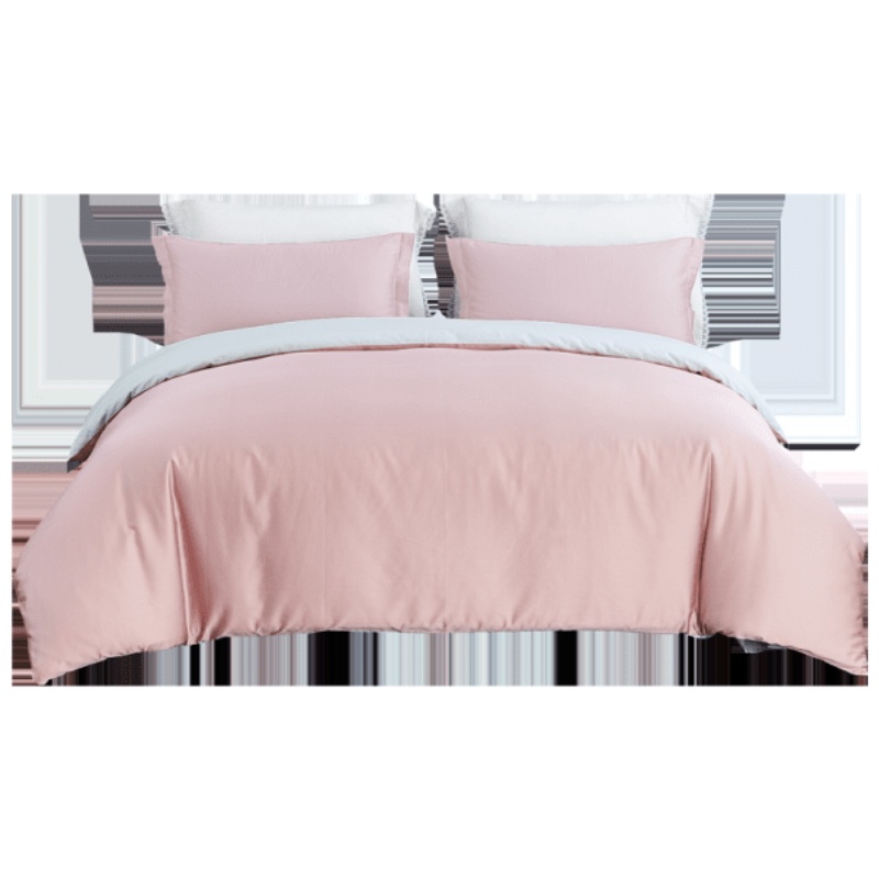 维科家纺素色撞色长绒棉全棉床上用品床单被套单双人四件套1.5m