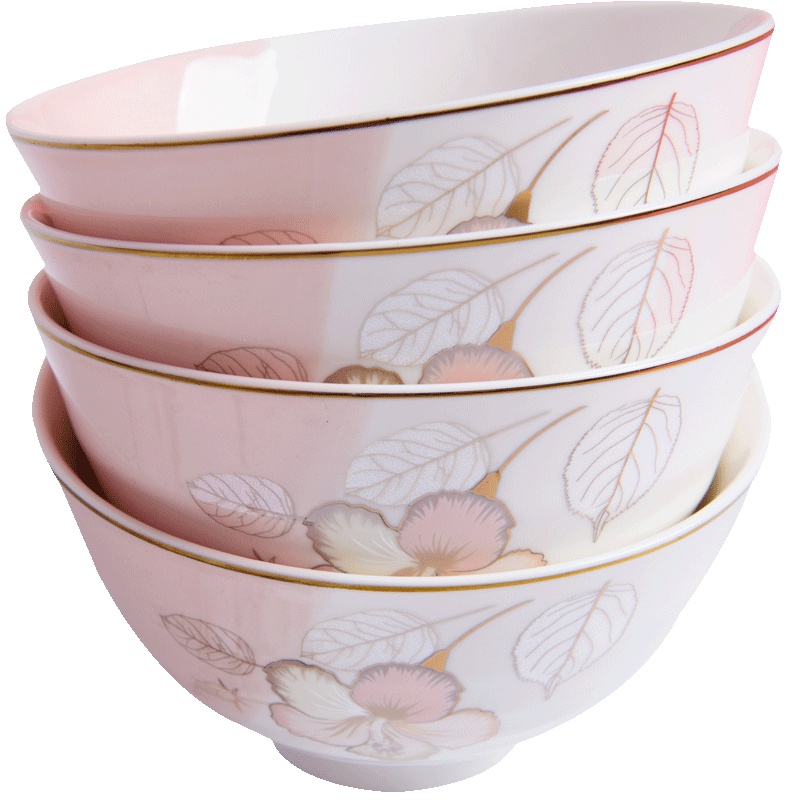 雅诚德(Arst) 日式陶瓷半色釉盘面饭汤碗碟勺子餐具套装S17-151 4.5寸碗4件