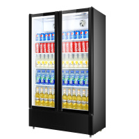 新飞(Frestec)商用展示柜大容积立式单门陈列柜冷柜保鲜柜玻璃门超市便利店饮料柜 双门五层快速锁鲜 500L变色灯带