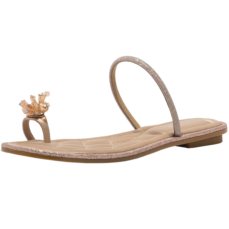 St&Sat/星期六夏外穿平底夹趾凉拖鞋女简约低跟拖鞋SS02110204