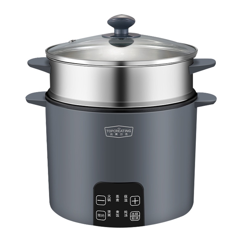 拓璞创造(TOPCREATING)电蒸锅E018 24小时预约 防干烧 304不锈钢 3.5升容量 电蒸锅