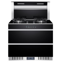 荣飞（Rongfei）集成灶一体灶台下排侧吸式油烟机厨房环保灶台自动清洗家用消毒柜套装900豪配款（液化气）