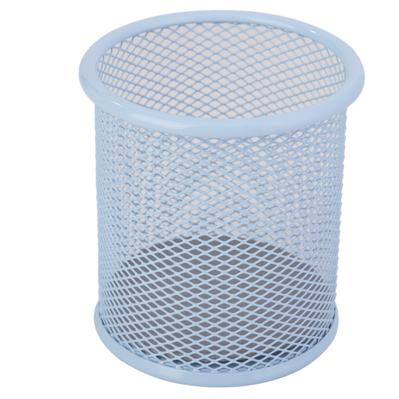 得力(deli) 9153彩色金属网纹圆形笔筒 颜色随机