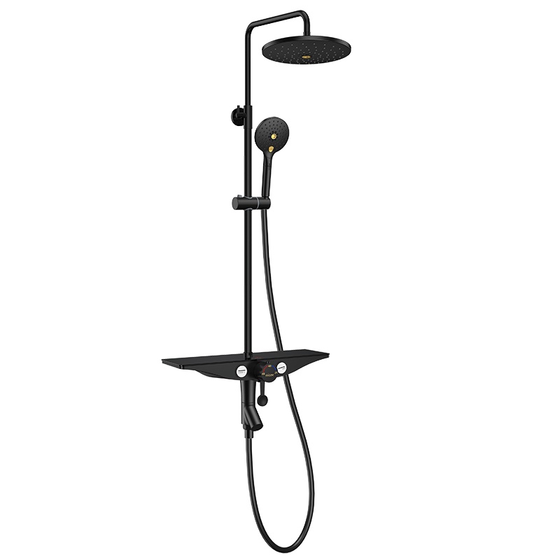 四季沐歌黑色花洒套装增压喷枪淋浴器喷头淋浴家用精铜龙头花洒套装