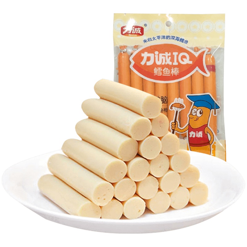 力诚鳕鱼肠80克宝宝下饭营养鱼肉肠儿童休闲鱼肉零食香肠即食鱼肠