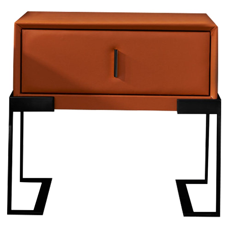 三圣 床头柜北欧轻奢简约现代卧室简易铁艺床头柜皮质床头柜小户型