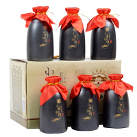 绍兴黄酒 古越龙山八年陈小酒怡情整箱350ml*6瓶14度半干型花雕酒礼盒装