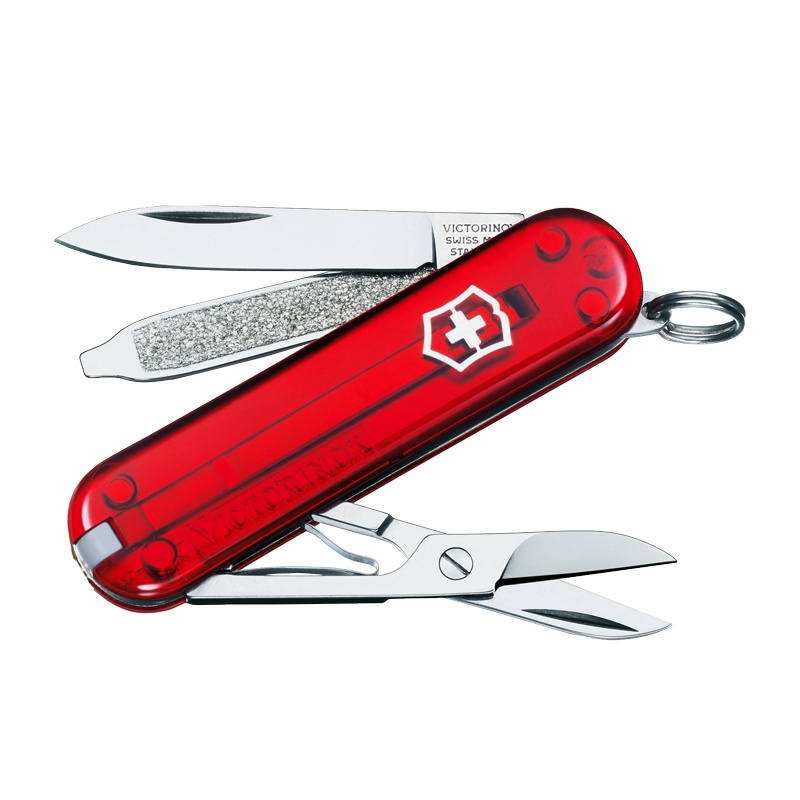 Victorinox维氏瑞士军刀 58MM 典范透明红0.6223.T 迷你不锈钢多功能刀进口水果刀
